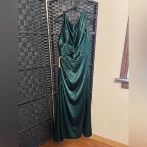 JJs House Deep Green Satin Dress